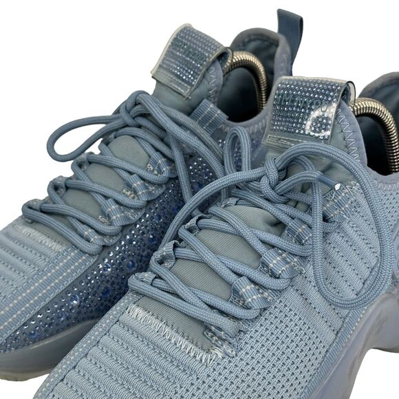 Steve Madden Woman’s Maxima Sneaker Blue Rhinestone Size 8 Chunky Platform Bling - Picture 6 of 11